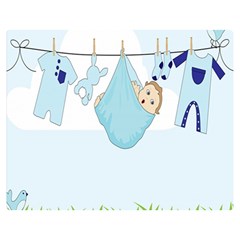 Baby Boy Clothes Line Double Sided Flano Blanket (medium) 