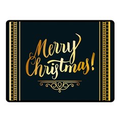 Christmas Gold Black Frame Noble Double Sided Fleece Blanket (small) 