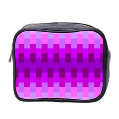 Geometric Cubes Pink Purple Blue Mini Toiletries Bag 2-side