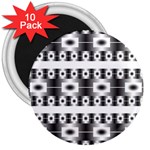 Pattern Background Texture Black 3  Magnets (10 pack) 