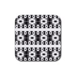 Pattern Background Texture Black Rubber Coaster (Square) 