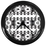 Pattern Background Texture Black Wall Clocks (Black)