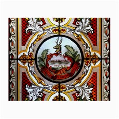 Stained Glass Skylight In The Cedar Creek Room In The Vermont State House Small Glasses Cloth (2-side) by Nexatart