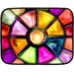 Glass Colorful Stained Glass Double Sided Fleece Blanket (mini)  by Nexatart