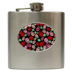 Red And Pink Roses Hip Flask (6 Oz) by Valentinaart