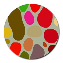 Pattern Design Abstract Shapes Round Mousepads by Nexatart