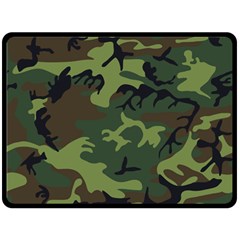 Camouflage Green Brown Black Double Sided Fleece Blanket (large)  by Nexatart