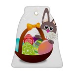 Easter Bunny Eggs Nest Basket Bell Ornament (Two Sides) Back