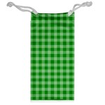 Gingham Background Fabric Texture Jewelry Bag Back