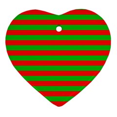 Pattern Lines Red Green Heart Ornament (two Sides) by Nexatart