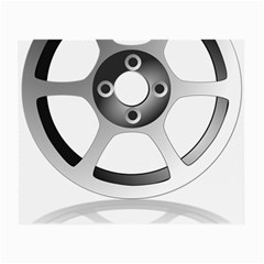 Car Wheel Chrome Rim Small Glasses Cloth (2-side) by Nexatart