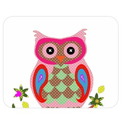 Owl Colorful Patchwork Art Double Sided Flano Blanket (medium) 