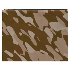 Background For Scrapbooking Or Other Beige And Brown Camouflage Patterns Cosmetic Bag (xxxl)  by Nexatart