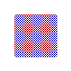 Blue Red Checkered Square Magnet by Nexatart