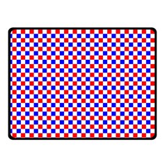 Blue Red Checkered Fleece Blanket (small) by Nexatart