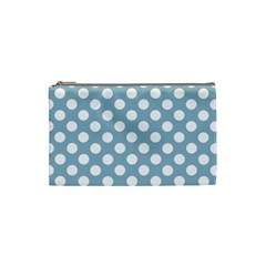 Blue Polkadot Background Cosmetic Bag (small) 