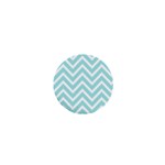 Chevrons Zigzags Pattern Blue 1  Mini Buttons