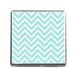 Chevrons Zigzags Pattern Blue Memory Card Reader (Square)
