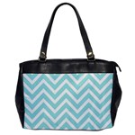 Chevrons Zigzags Pattern Blue Office Handbags