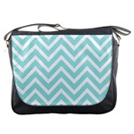 Chevrons Zigzags Pattern Blue Messenger Bags