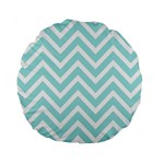 Chevrons Zigzags Pattern Blue Standard 15  Premium Round Cushions