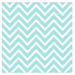 Chevrons Zigzags Pattern Blue Large Satin Scarf (Square)