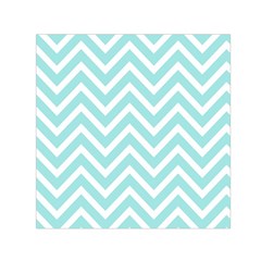 Chevrons Zigzags Pattern Blue Small Satin Scarf (square)