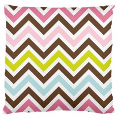 Chevrons Stripes Colors Background Large Flano Cushion Case (one Side)