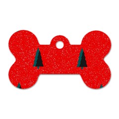 Christmas Time Fir Trees Dog Tag Bone (two Sides)