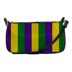 Mardi Gras Striped Pattern Shoulder Clutch Bags by dflcprints