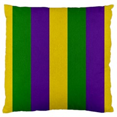 Mardi Gras Striped Pattern Large Cushion Case (two Sides) by dflcprints