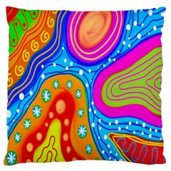 Doodle Pattern Large Flano Cushion Case (one Side)