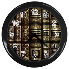 Detail Golden Gold Ornaments Wall Clocks (black) by Nexatart