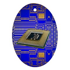 Processor Cpu Board Circuits Ornament (oval)