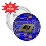 Processor Cpu Board Circuits 2.25  Buttons (10 pack)  Front