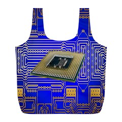 Processor Cpu Board Circuits Full Print Recycle Bags (l)  by Nexatart