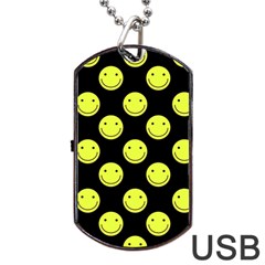 Happy Face Pattern Dog Tag Usb Flash (two Sides)