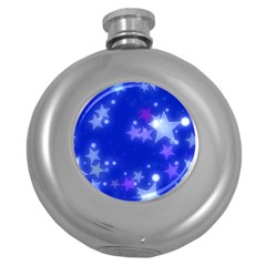 Star Bokeh Background Scrapbook Round Hip Flask (5 Oz)