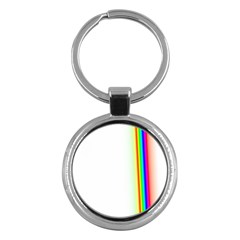 Rainbow Side Background Key Chains (round) 