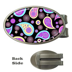 Paisley Pattern Background Colorful Money Clips (oval)  by Nexatart