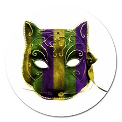 Catwoman Mardi Gras Mask Magnet 5  (round) by dflcprints
