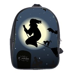 Halloween Card With Witch Vector Clipart School Bags (xl) 