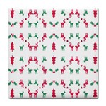 Reindeer Pattern Tile Coasters Front