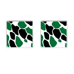 Green Black Digital Pattern Art Cufflinks (square)