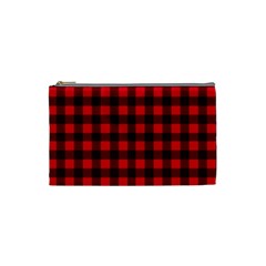 Red And Black Plaid Pattern Cosmetic Bag (small) 