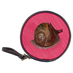 Snail Pink Background Classic 20-cd Wallets by Nexatart