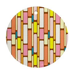 Retro Blocks Round Ornament (two Sides)