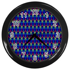 Honeycomb Fractal Art Wall Clocks (black) by Nexatart