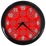 Geometric Circles Seamless Pattern Wall Clocks (Black)