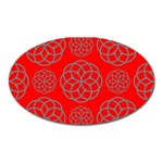 Geometric Circles Seamless Pattern Oval Magnet